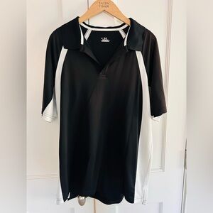 Adult Large  Men’s Large Black & White Under Armor Golf Shirt Short Sleeve